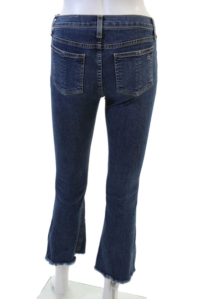 Rag & Bone Jean Women Cropped Flared Dark Blue Jeans Size 24