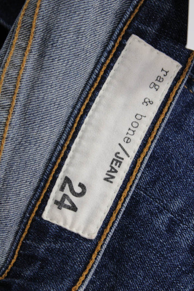 Rag & Bone Jean Women Cropped Flared Dark Blue Jeans Size 24