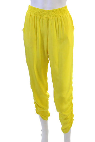 Amanda Uprichard Womens Jogger Pants Yellow Silk Size PP