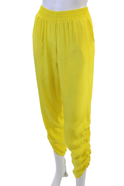 Amanda Uprichard Womens Jogger Pants Yellow Silk Size PP