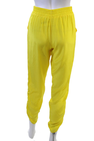 Amanda Uprichard Womens Jogger Pants Yellow Silk Size PP