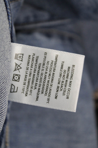 Hidden Womens Cropped Flared Blue Mid Rise Button Jeans Size 24