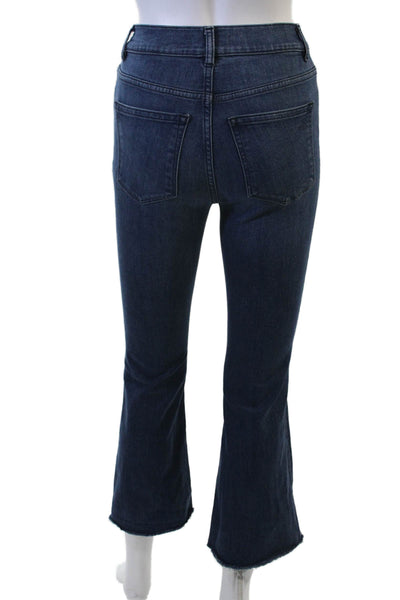 DL1961 Women Cropped Flared Jeans Dark Blue Mid Rise Size 24