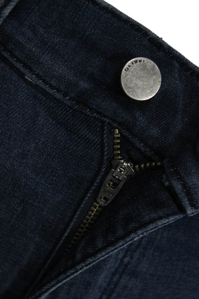 DL1961 Women Cropped Flared Jeans Dark Blue Mid Rise Size 24