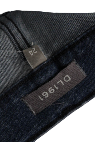 DL1961 Women Cropped Flared Jeans Dark Blue Mid Rise Size 24