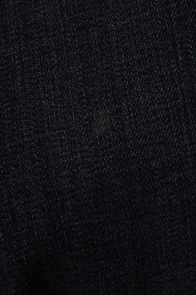 L.T.J Denim Women Cropped Flared Jeans Dark Blue Mid Rise Button Petite Size 24