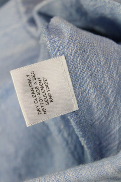 Misa Unisex Beach Light Blue Tie Cotton Solid Shorts Size XS