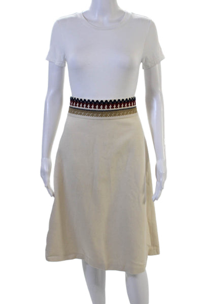 RED Valentino Womens A-Line Beige Wool Skirt Size 42
