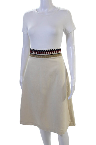 RED Valentino Womens A-Line Beige Wool Skirt Size 42
