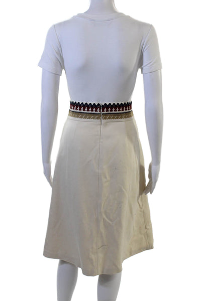 RED Valentino Womens A-Line Beige Wool Skirt Size 42