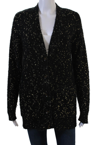 Ann Taylor Womens Cardigan Black V-Neck Button Long Sleeve Size XS