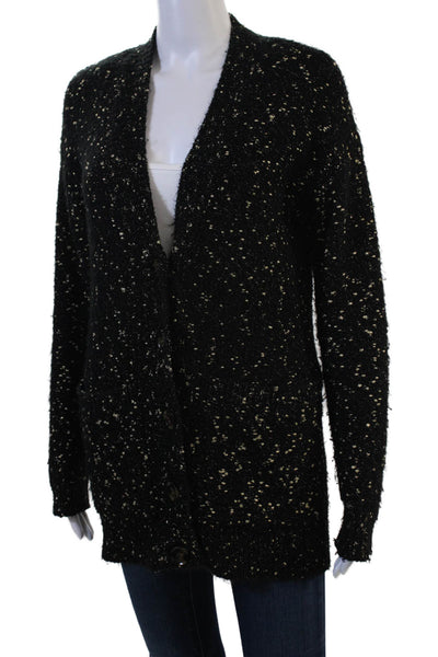Ann Taylor Womens Cardigan Black V-Neck Button Long Sleeve Size XS