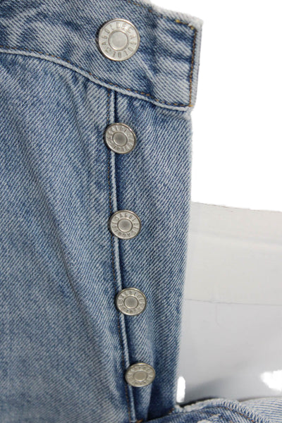 Agolde Women Mom Cropped Jeans Light Blue High Rise 100% Organic Cotton Size 28