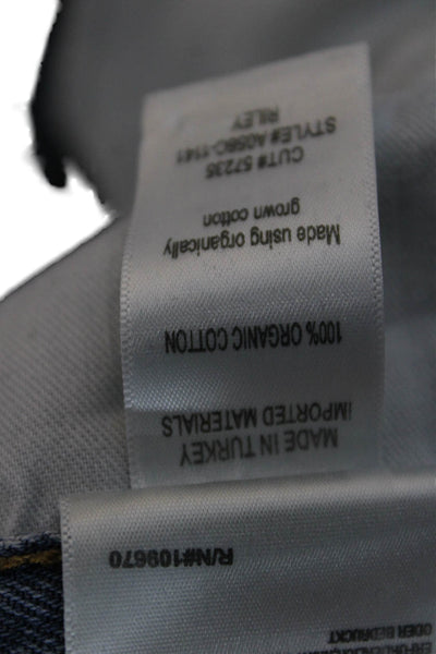 Agolde Women Mom Cropped Jeans Light Blue High Rise 100% Organic Cotton Size 28