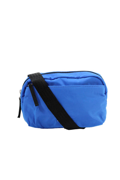 Athleta Womens All About Crossbody Zippered Belt Handbag Solid Blue