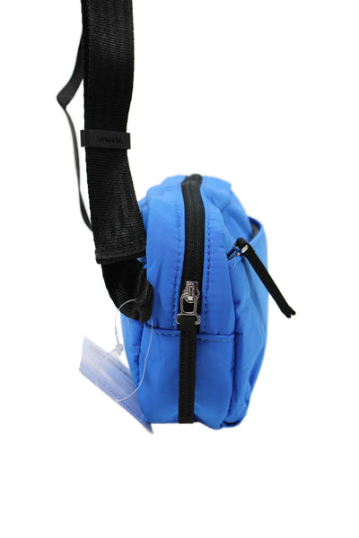 Athleta Womens All About Crossbody Zippered Belt Handbag Solid Blue