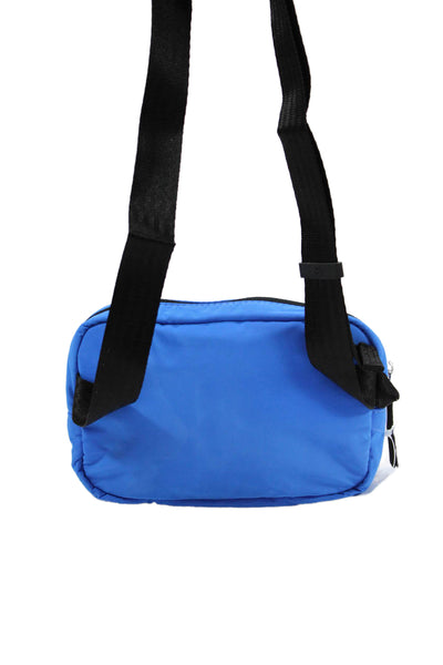 Athleta Womens All About Crossbody Zippered Belt Handbag Solid Blue