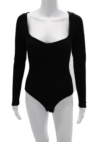 Los Angeles Atelier + Other Stories Women Black Long Sleeve Bodysuit Size XS