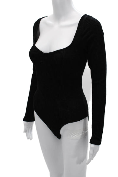 Los Angeles Atelier + Other Stories Women Black Long Sleeve Bodysuit Size XS
