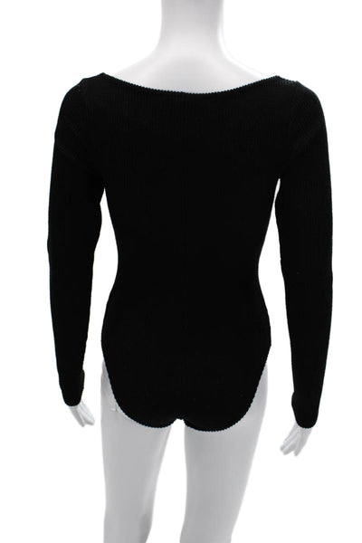 Los Angeles Atelier + Other Stories Women Black Long Sleeve Bodysuit Size XS
