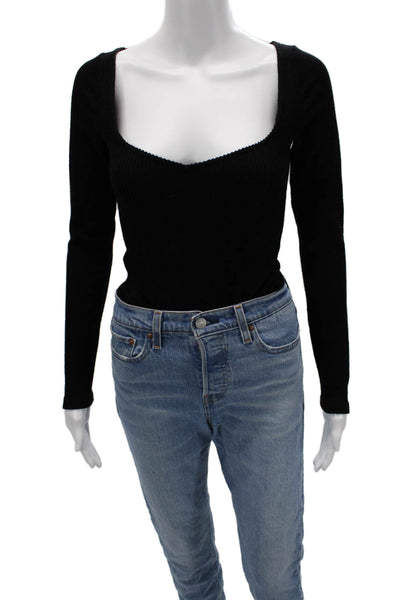 Los Angeles Atelier + Other Stories Women Black Long Sleeve Bodysuit Size XS