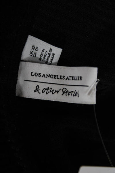 Los Angeles Atelier + Other Stories Women Black Long Sleeve Bodysuit Size XS