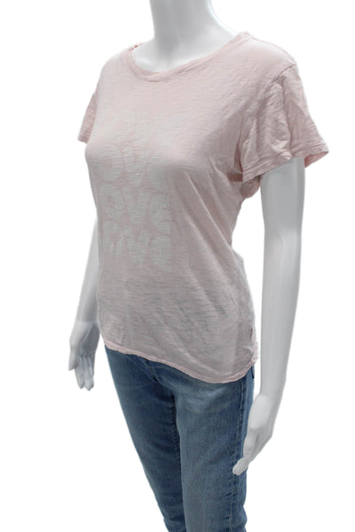 Suburban Riot Womens Pink Graphic Crew T-Shirt Short Sleeve Viscose Size S