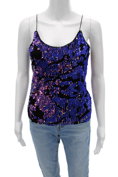 Y.A.S Womens Camisole Black Camo Sleeveless Round Neck Top Size XS