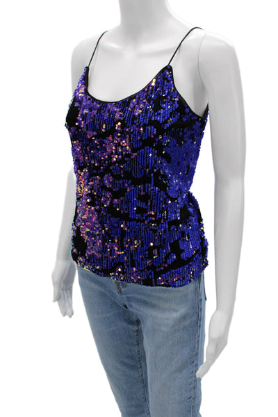 Y.A.S Womens Camisole Black Camo Sleeveless Round Neck Top Size XS