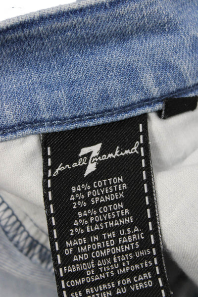 7 For All Mankind Womens Ankle Cropped Jeans Blue Denim Mid Rise Size 27