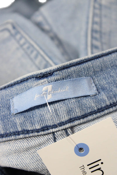 7 For All Mankind Womens Ankle Cropped Jeans Blue Denim Mid Rise Size 27