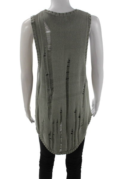 Bella Dahl Womens Sleeveless Tunic Tank Gray Crew Neck Size S