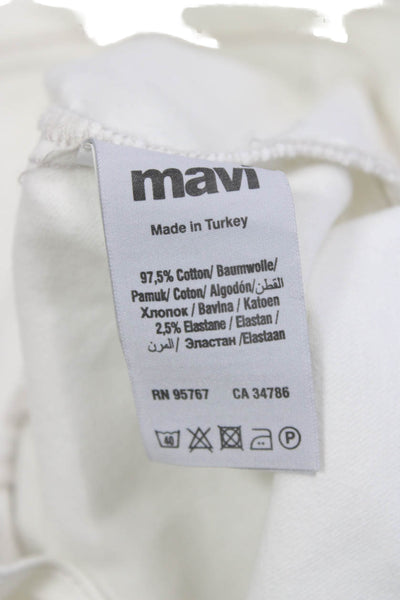 Mavi Jeans Women White Denim Collared Button Sleeveless Vest Classic Size S
