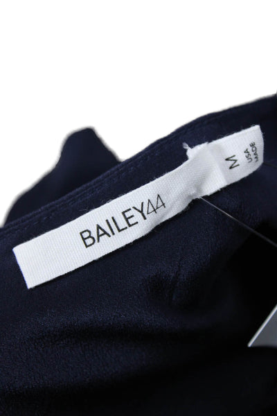 Bailey 44 Women Silk V-Neck Sleeveless Blouse Dark Blue Classic Size M