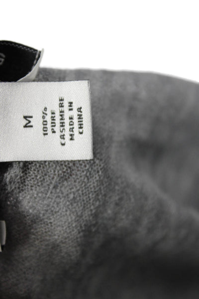 Autumn Cashmere Women Gray Mock Neck Long Sleeve Cardigan 100% Cashmere Size M