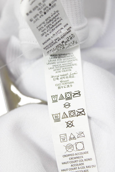 Alo Womens Pullover Sweatshirt White Crew Neck 65% Cotton Size XS