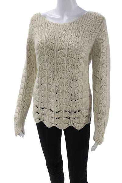 Chaser Unisex Bohemian Beige Pullover Sweater Long Sleeve Round Neck Size M
