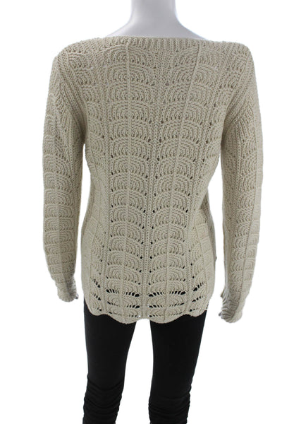 Chaser Unisex Bohemian Beige Pullover Sweater Long Sleeve Round Neck Size M