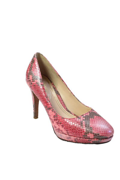 Cole Haan Womens Leather Animal Print Heels Pink Size 8B