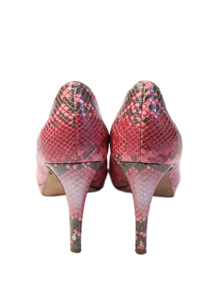 Cole Haan Womens Leather Animal Print Heels Pink Size 8B