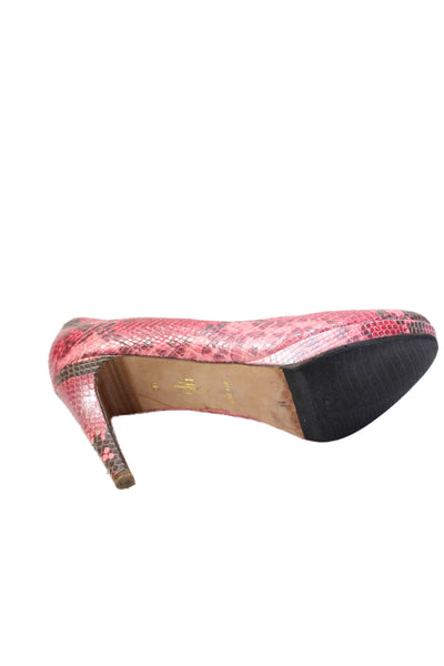 Cole Haan Womens Leather Animal Print Heels Pink Size 8B