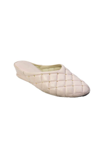 Jacques Levine Womens Vegan Leather Mules Pink Size 8