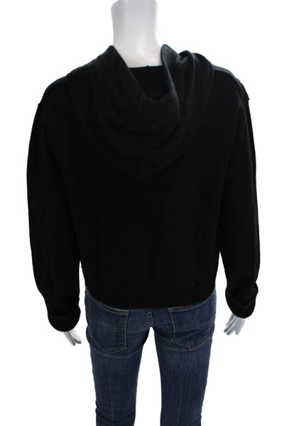 Zara Knit Womens Pullover Hoodie Black Polyester Blend Gothic Size L