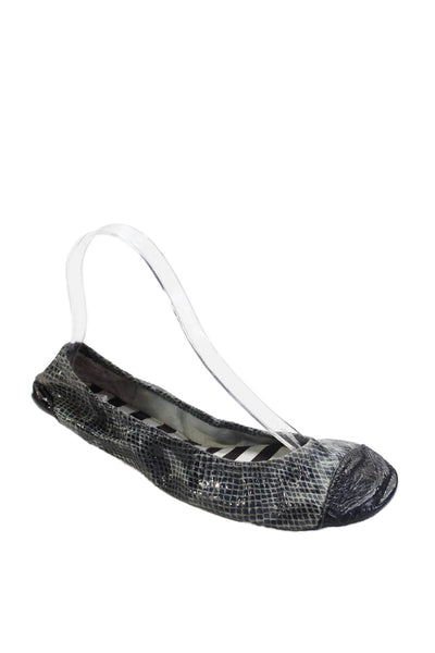 Henri Bendel Womens Leather Ballet Flats Black Size 7.5