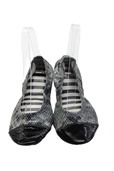 Henri Bendel Womens Leather Ballet Flats Black Size 7.5