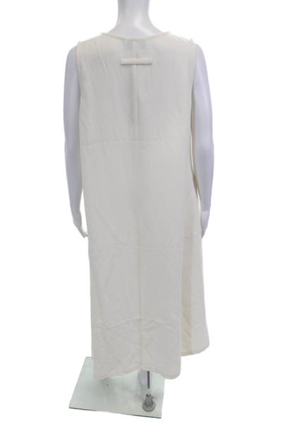 Saint Art Womens Slip Dress White V-Neck Sleeveless Long Size L