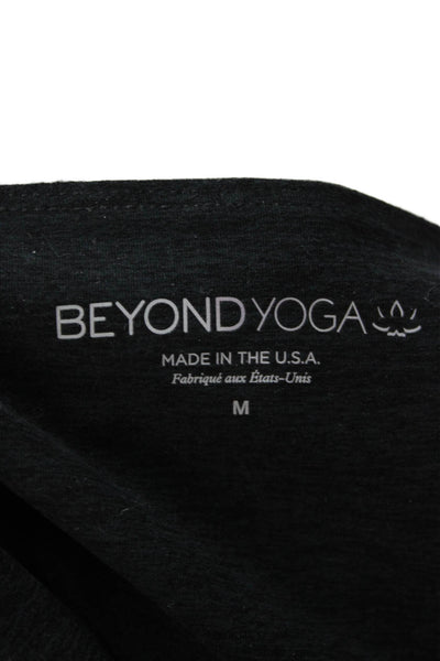 Beyond Yoga Women Cropped Short Sleeve T-Shirt Black Size M