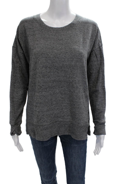 Athleta Womens Pullover Sweatshirt Dark Gray Crewneck Long Sleeve Zip Size M