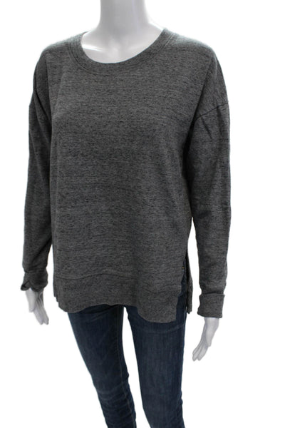 Athleta Womens Pullover Sweatshirt Dark Gray Crewneck Long Sleeve Zip Size M