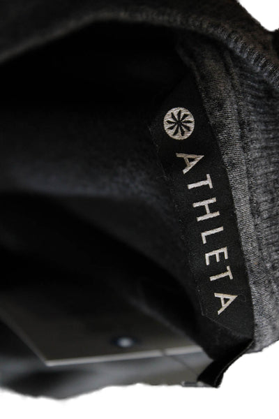 Athleta Womens Pullover Sweatshirt Dark Gray Crewneck Long Sleeve Zip Size M